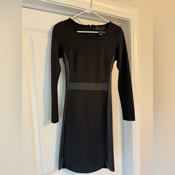 Kardashian Black Dress with Vegan Leather Detail - Picture 2 of 4